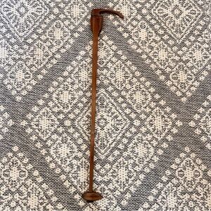 Vintage Wooden Walking Stick Or Cane Crane Handle Hand Crafted 34 Inches Long